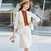 Black White Plaid Suits 2023 Autumn High End Professional Formal Slim Blazer And Skirt Office Ladies Work Wear