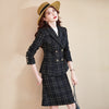 Black White Plaid Suits 2023 Autumn High End Professional Formal Slim Blazer And Skirt Office Ladies Work Wear