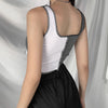 Black White Splicing Pure Cotton Camisole Female Corset Elastic Casual Slim Vest Sleeveless Sling Hirakuchi Summer Tank Tops