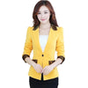 Black Women Blazer 2023 Formal Blazers Lady Office Work Suit Pockets Jackets Coat Slim Yellow Women Blazer Femme Jackets