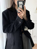 Black blazer 2022 autumn casual loose long sleeve oversize blazers for women jackets femme outfit