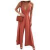 Blackless Deep V-Neck Spaghetti Strap Jumpsuits Summer Women Sexy Bow Bodysuit Hollow Out Wide Leg Pants 2022 Plus Size GV282