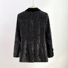 Blazer Black Sequined Women Autumn Double Breasted Button Glitter Sequined Long Party Club Jacket Blazers Women 2023 Autumn