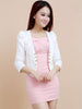 Blazer Coat Women Short Slim Small Blazer 2023 Spring Korean Office Lady White 7 Point Sleeve Cardigan Clothing Feminina