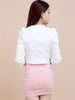Blazer Coat Women Short Slim Small Blazer 2023 Spring Korean Office Lady White 7 Point Sleeve Cardigan Clothing Feminina