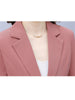 Blazer Coat Women Short Slim Small Blazer Korean Office Lady 2023 Spring Pink Temperament Long Sleeve Tops Clothing
