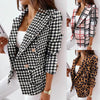 Blazer Coats Spring Autumn Casual Thin Vintage  Tops Women Long Sleeve Slim Zipper Ladies Jackets Coat printing Leopard