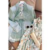 Blazer Dress Sets Women Elegant Two-Piece Suits Spring Autumn Fried Street Suit Jacket Floral Sling Dresses 2 Piece Sets