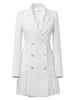 Blazer Dress Women 2023 Autumn Fall Long Sleeve Suit Jacket  Elegant Formal Office Ladies Double Breasted White Black Vestidos