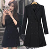 Blazer Dress Women 2023 Autumn Fall Long Sleeve Suit Jacket  Elegant Formal Office Ladies Double Breasted White Black Vestidos