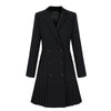 Blazer Dress Women 2023 Autumn Fall Long Sleeve Suit Jacket  Elegant Formal Office Ladies Double Breasted White Black Vestidos