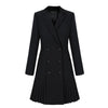 Blazer Dress Women 2023 Autumn Fall Long Sleeve Suit Jacket  Elegant Formal Office Ladies Double Breasted White Black Vestidos