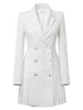 Blazer Dress Women 2023 Autumn Fall Long Sleeve Suit Jacket  Elegant Formal Office Ladies Double Breasted White Black Vestidos