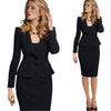 Blazer Female Blue Women Suit Office Ladies 2022 Spring Slim Top Elegant Short Design Clothes Two buckle suit woman coat 4XL