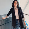Blazer Female White Female Suit Office Lady 2023 Spring Loose Blouse Elegant Design Clothes Double-breasted Suit Women XXL