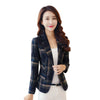 Blazer Feminin 2022 Women Blue Red Plaid Blazer Causal Slim Blazers Jackets One Button Suit Girl Jacket Elegant 3xl