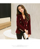 Blazer Feminino 2022 Women Slim Velvet Blazers Classic Double Breasted Jackets Coat  Ladies Formal OL Work Wear