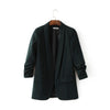 Blazer Feminino Fashion three quarter sleeve white black green blazer Spring Autumn casual Notched Office women's jacket