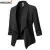 Blazer Feminino Spring Blazer Jacket Pleated Lapel Work Office Lady Suit Long Sleeve Casual Cardigan Tops Women