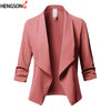Blazer Feminino Spring Blazer Jacket Pleated Lapel Work Office Lady Suit Long Sleeve Casual Cardigan Tops Women