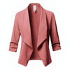 Blazer Feminino Spring Blazer Jacket Pleated Lapel Work Office Lady Suit Long Sleeve Casual Cardigan Tops Women