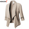 Blazer Feminino Spring Blazer Jacket Pleated Lapel Work Office Lady Suit Long Sleeve Casual Cardigan Tops Women