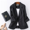 Blazer Feminino Women Linen Blazer Suit Jacket Female New Spring One Button Suit Blazer Women Blaser Mujer Grey