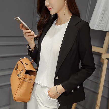 Blazer Ms. Feminin yellow black suit jacket sleeve jacket with  Style Slim suit jacket female office elegant 2xl