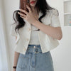 Blazer Short Women 2022 Summer Korean Loose White Jackets Office Ladies Casual Basic Short-sleeved Blazers