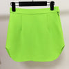Blazer Skirt Suits Two Pieces Sets Women Widened Shrug Shoulder One Button Oversize Fluorescent Green Long Blazers Suit Dropship