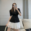 Blazer Two Piece Set Women Skirt Black White Casual Short-sleeved Suit Jacket 2022 Spring And Summer Style Blazersl