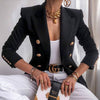 Blazer Women 2022 2022 Black Red Yellow Blazer Femme Feminino Metal Buckle Women Suit Veste Femme Chaqueta Mujer Vetement Femme