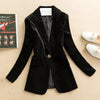 Blazer Women 2022 Slim Spring Autumn Temperament One Button Ladies Suit Jacket Gold Velvet Black Navy Coats Outewear f395