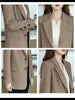 Blazer Women 2023 Spring Autumn Single-breasted Brown Black Suit Coat Long Sleeves Loose Korean Blazers Jacket