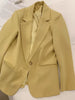 Blazer Women Casual Loose Office Elegant Korean Style Basic Long Sleeve Design Solid Color Office Coats Summer New