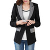 Blazer Women Coat Elegant Patchwork Pocket Single Button Top Long Sleeve Slim Jacket Coat Female Women Clothing Suit Top Blazer