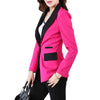 Blazer Women Coat Elegant Patchwork Pocket Single Button Top Long Sleeve Slim Jacket Coat Female Women Clothing Suit Top Blazer