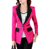 Blazer Women Coat Elegant Patchwork Pocket Single Button Top Long Sleeve Slim Jacket Coat Female Women Clothing Suit Top Blazer