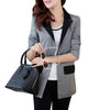 Blazer Women Coat Elegant Patchwork Pocket Single Button Top Long Sleeve Slim Jacket Coat Female Women Clothing Suit Top Blazer