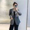 Blazer Women Gray Suit Jacket Autumn One Button Women's Suit Veste Femme