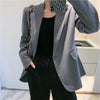 Blazer Women Gray Suit Jacket Autumn One Button Women's Suit Veste Femme