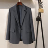 Blazer Women Gray Suit Jacket Autumn One Button Women's Suit Veste Femme