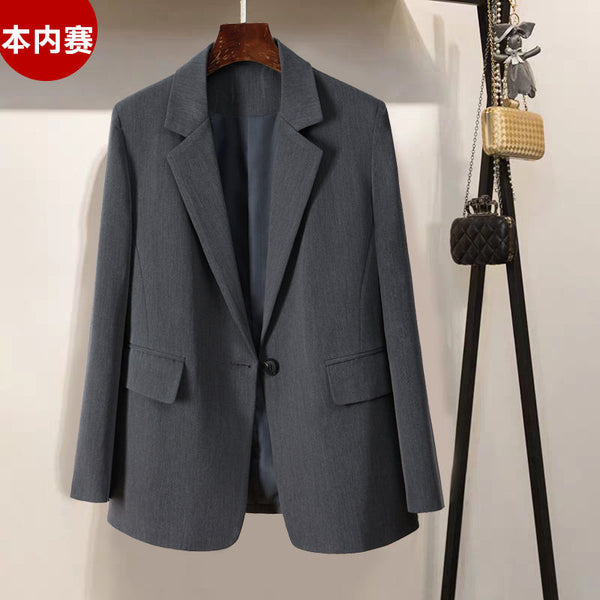 Blazer Women Gray Suit Jacket Autumn One Button Women's Suit Veste Femme
