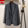 Blazer Women Gray Suit Jacket Autumn One Button Women's Suit Veste Femme