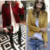 Blazer Women Jackets Long Sleeve Row Buckle Self-cultivation Small Suit Loose Yellow Red Coat Pattern Style Femme Mujer