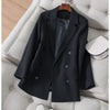 Blazer Women Minimalist Solid Outwear Loose Elegant Retro Official High Street Feminine Autumn Spring Casual Blazers