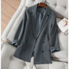 Blazer Women Minimalist Solid Outwear Loose Elegant Retro Official High Street Feminine Autumn Spring Casual Blazers