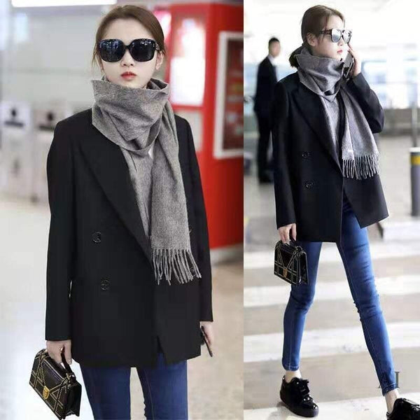 Blazer Women 2022 Long Sleeve Casual Loose Solid Color Simple Elegant Casual Streetwear Single-breasted Korean Classic Coat