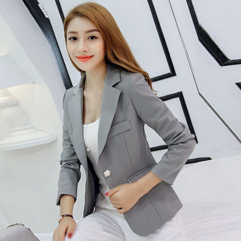 Blazer Women New Arrivals Ladies Blazers Sleeve Long Business Office Suit Jackets Female Blue Purple Gray Blaser Femme