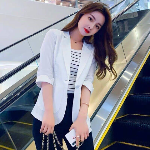 Blazer Women Short Suit Coat Women's Casual Summer Clothes Women Veste Femme